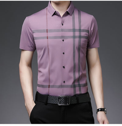 Camisa Ejecutiva de Manga Corta sin Planchado para Hombre - Image 4