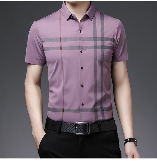 Camisa Ejecutiva de Manga Corta sin Planchado para Hombre - Image 4