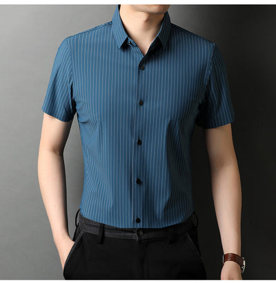 Camisa Ejecutiva de Manga Corta con Solapa - Image 9