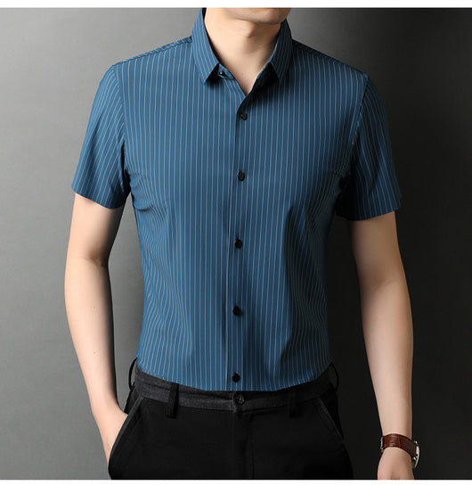 Camisa Ejecutiva de Manga Corta con Solapa - Image 9