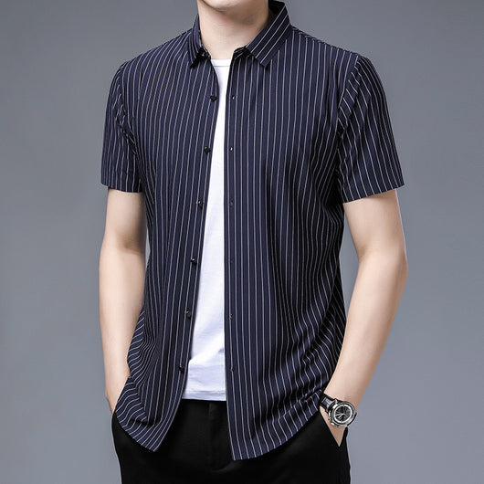 Camisa Ejecutiva de Manga Corta con Solapa - Image 12