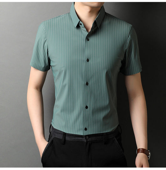 Camisa Ejecutiva de Manga Corta con Solapa - Image 10