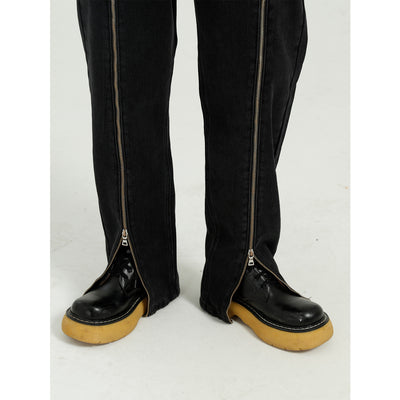 Jeans Rectos Coreanos con Cierre Lateral para Hombre - Image 12