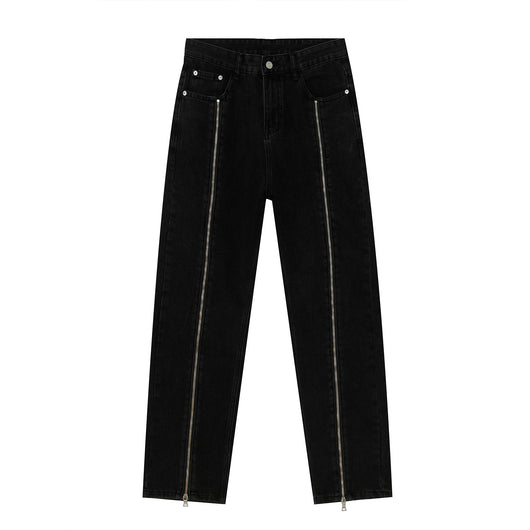 Jeans Rectos Coreanos con Cierre Lateral para Hombre - Image 11