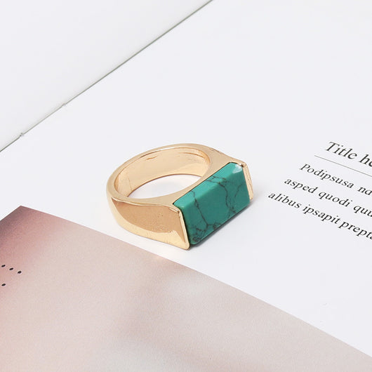 Anillo Rectangular Minimalista de Moda - Image 6