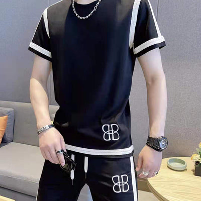 Traje Dos Piezas Hombre Estilo Coreano Manga Corta Primavera Verano - Image 7
