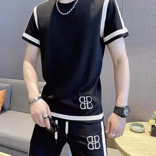 Traje Dos Piezas Hombre Estilo Coreano Manga Corta Primavera Verano - Image 7