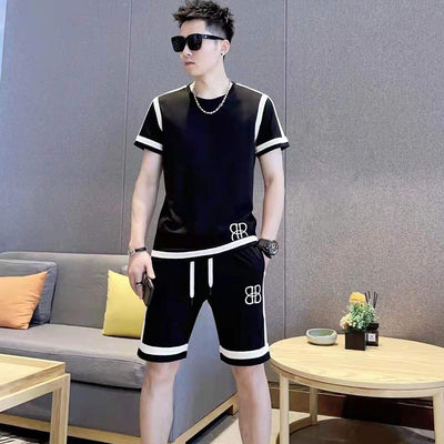 Traje Dos Piezas Hombre Estilo Coreano Manga Corta Primavera Verano - Image 8