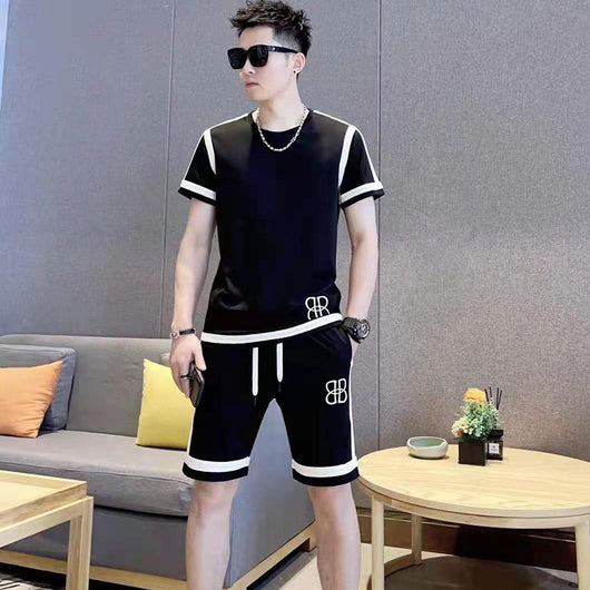 Traje Dos Piezas Hombre Estilo Coreano Manga Corta Primavera Verano - Image 8