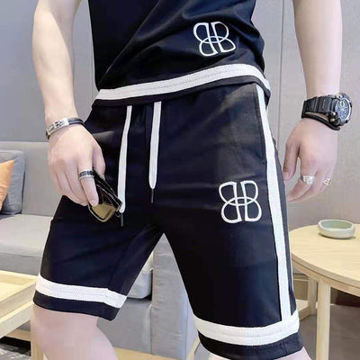 Traje Dos Piezas Hombre Estilo Coreano Manga Corta Primavera Verano - Image 6