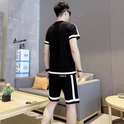 Traje Dos Piezas Hombre Estilo Coreano Manga Corta Primavera Verano - Image 5