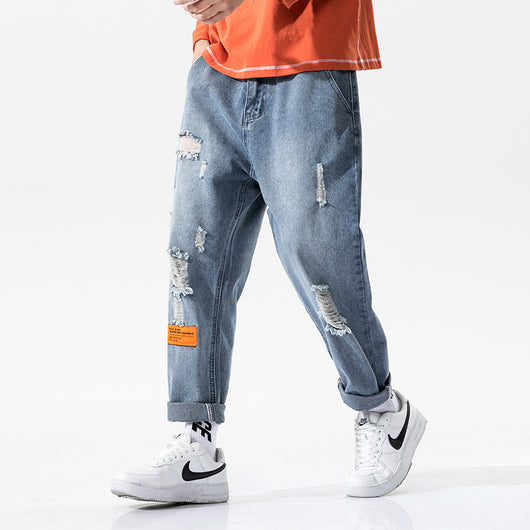 Pantalones Perforados Urban Men's Wear - Estilo Casual Otoño - Image 4