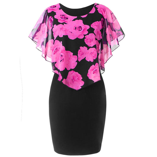 Vestido Ajustado con Bolso Integrado y Estampado de Flores Rosas - Image 7