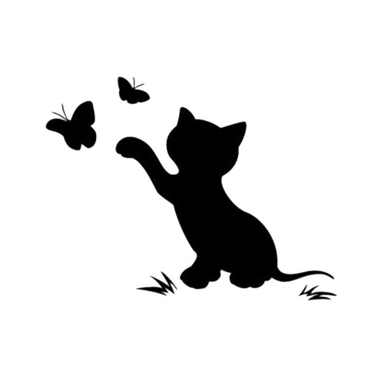 Adhesivo para Auto Gato Cartoon con Mariposa - Image 13