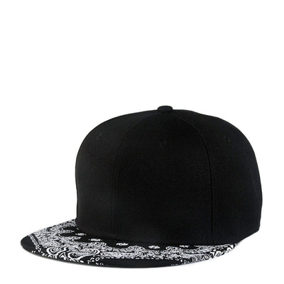 Gorra de Béisbol Hip-hop Coreano con Ala Plana y Estampado Flor de Anacardo
