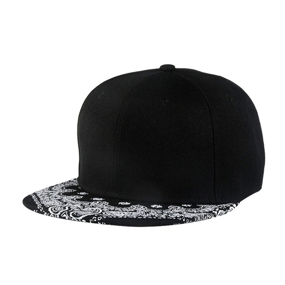 Gorra de Béisbol Hip-hop Coreano con Ala Plana y Estampado Flor de Anacardo