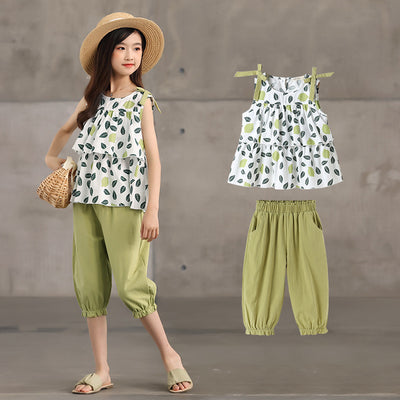 Traje Dos Piezas Infantil Pantalón Corto Floral