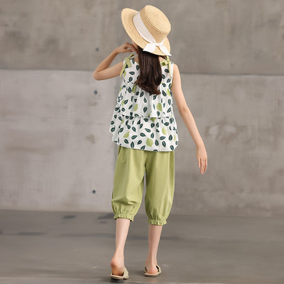 Traje Dos Piezas Infantil Pantalón Corto Floral - Image 5