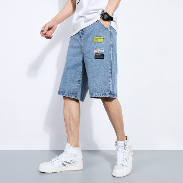 Pantalones Cortos Denim Hombre Sueltos Estilo Urbano Playa