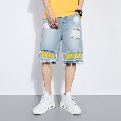 Pantalones Cortos Denim Hombre Sueltos Estilo Urbano Playa - Image 5
