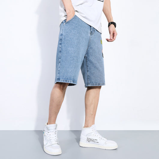 Pantalones Cortos Denim Hombre Sueltos Estilo Urbano Playa - Image 3