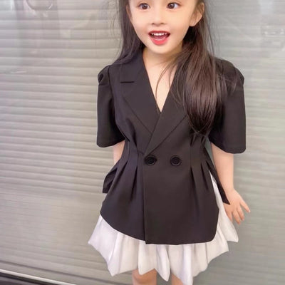 Blazer Corto Estilo Hepburn para Niñas con Manga Corta - Image 5