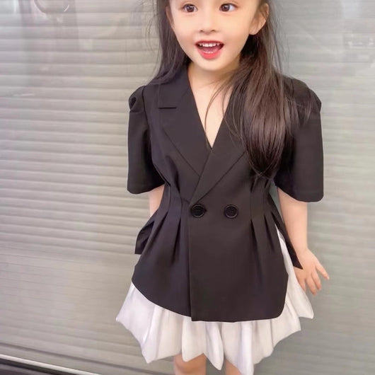Blazer Corto Estilo Hepburn para Niñas con Manga Corta - Image 5
