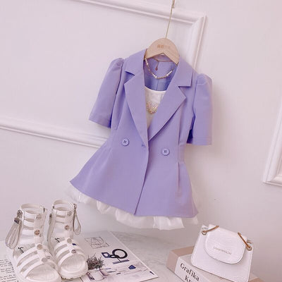Blazer Corto Estilo Hepburn para Niñas con Manga Corta - Image 6