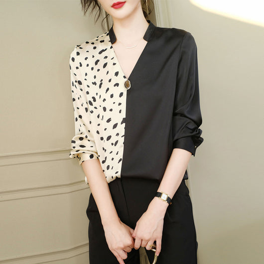 Blusa de Gasa Manga Larga para Mujer - Talla Grande Primavera - Image 11