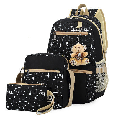 Mochila Escolar para Niñas y Mujeres con Diseño de Estrellas - Image 2