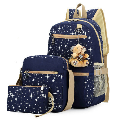 Mochila Escolar para Niñas y Mujeres con Diseño de Estrellas
