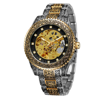 Reloj Mecánico Automático para Hombre Retro Tallado Hueco - Image 3
