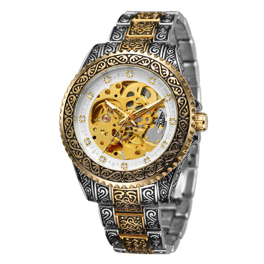 Reloj Mecánico Automático para Hombre Retro Tallado Hueco - Image 4