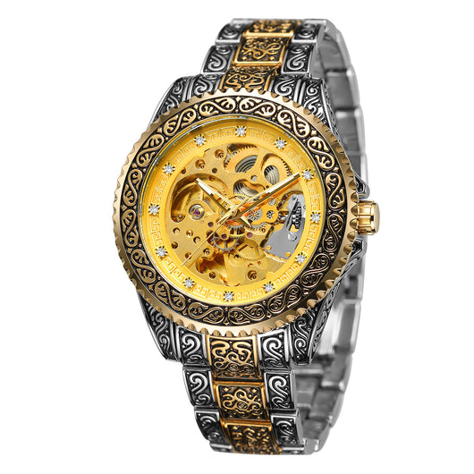 Reloj Mecánico Automático para Hombre Retro Tallado Hueco - Image 6
