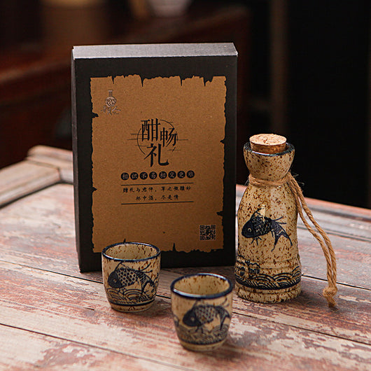 Set Calentador de Sake Retro Japonés con Tazas de Cerámica - Image 8
