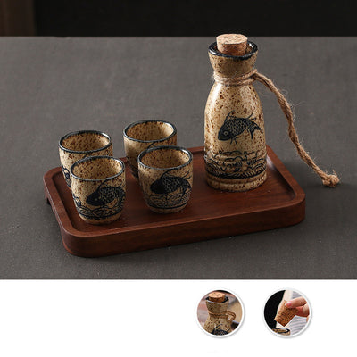 Set Calentador de Sake Retro Japonés con Tazas de Cerámica - Image 13