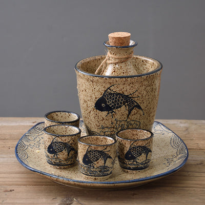 Set Calentador de Sake Retro Japonés con Tazas de Cerámica - Image 20