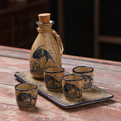 Set Calentador de Sake Retro Japonés con Tazas de Cerámica - Image 24