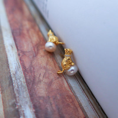 Aretes de Gato con Perla y Collar - Diseño Adorable - Image 8