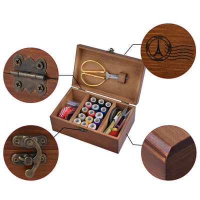 Caja de costura en madera maciza - Image 3