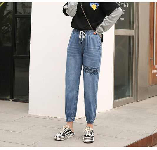 Pantalones Harem Cintura Alta con Piernas Ajustadas
