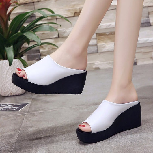 Sandalias Tipo Cuña Versátiles de Tacón Alto con Plataforma - Image 9