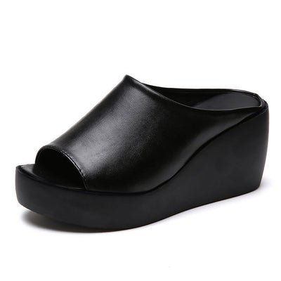 Sandalias Tipo Cuña Versátiles de Tacón Alto con Plataforma - Image 4