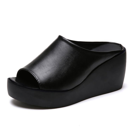 Sandalias Tipo Cuña Versátiles de Tacón Alto con Plataforma - Image 4