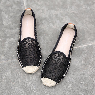 Zapatos Casuales de Mujer con Encaje de Borde de Lino - Suela Plana Cómoda - Image 11
