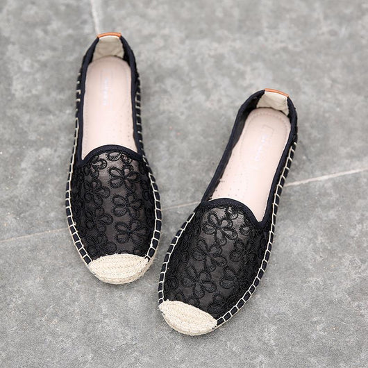 Zapatos Casuales de Mujer con Encaje de Borde de Lino - Suela Plana Cómoda - Image 11