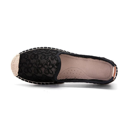 Zapatos Casuales de Mujer con Encaje de Borde de Lino - Suela Plana Cómoda - Image 2