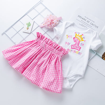 Conjunto Infantil Falda Cuadros con Blusa Bordada de Caricatura - Image 11