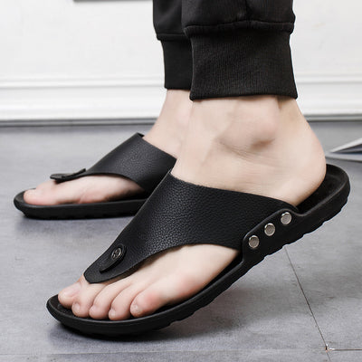 Chanclas Hombre Antideslizantes Estilo Coreano Puro Color - Image 10