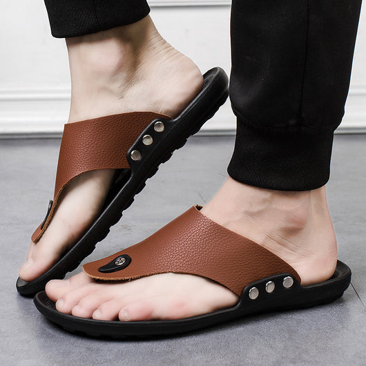 Chanclas Hombre Antideslizantes Estilo Coreano Puro Color - Image 5